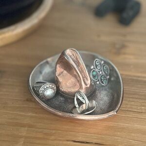 Vintage Copper plated sombrero Jewelry Holder/ashtray